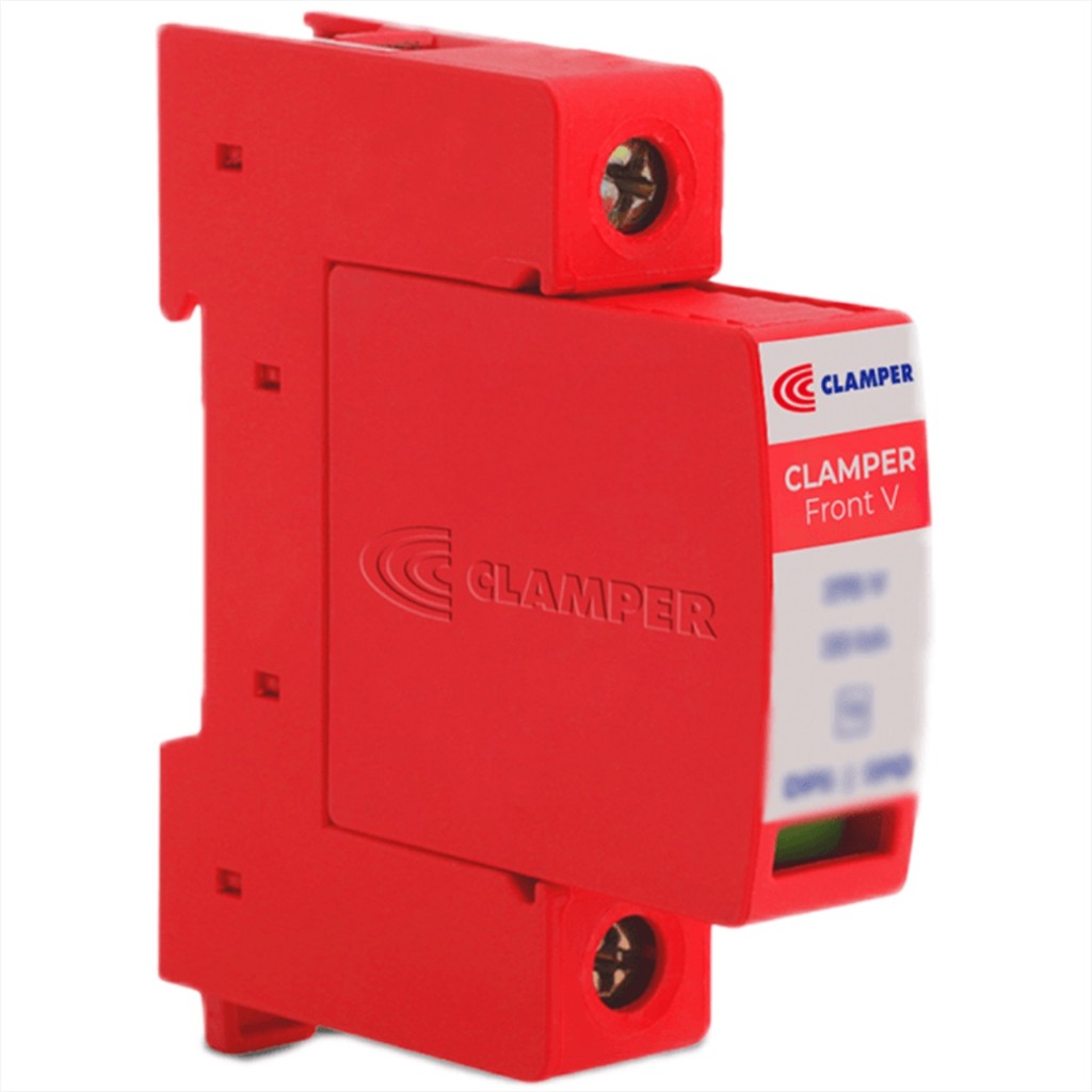 Protetor Contra Raios +DPS Clamper Front V 275V 45kA Classe II SR - Protege contra Surtos Para Quadro  Elétrico - 019118