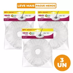 Kit 3 Refil Mop Compacto de Microfibra Noviça Brilhus Bettanin