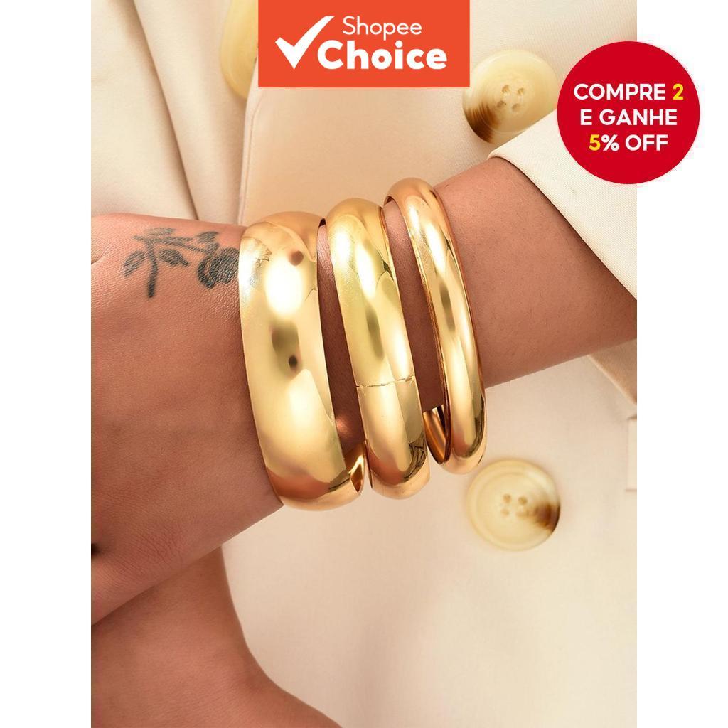 Conjunto De Pulseiras Suaves Empilháveis Da Moda Com 3 Peças , Acessórios De Joias Versáteis Para Mulheres , Uso Diário