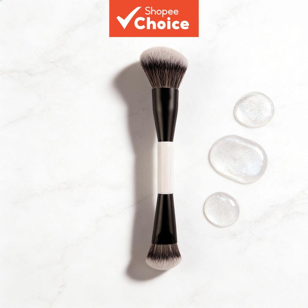 Pincel De Base De Duas Cabeças Makeup by Mario F4 Para Aplicação De Blush E Destaque