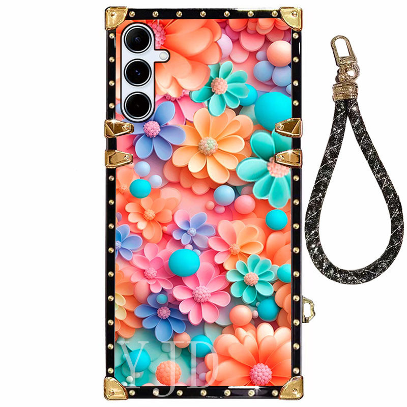 Capa Para Samsung Galaxy A56 A35 A26 Padrão Encantador Corda De Mão Borda Reta T
