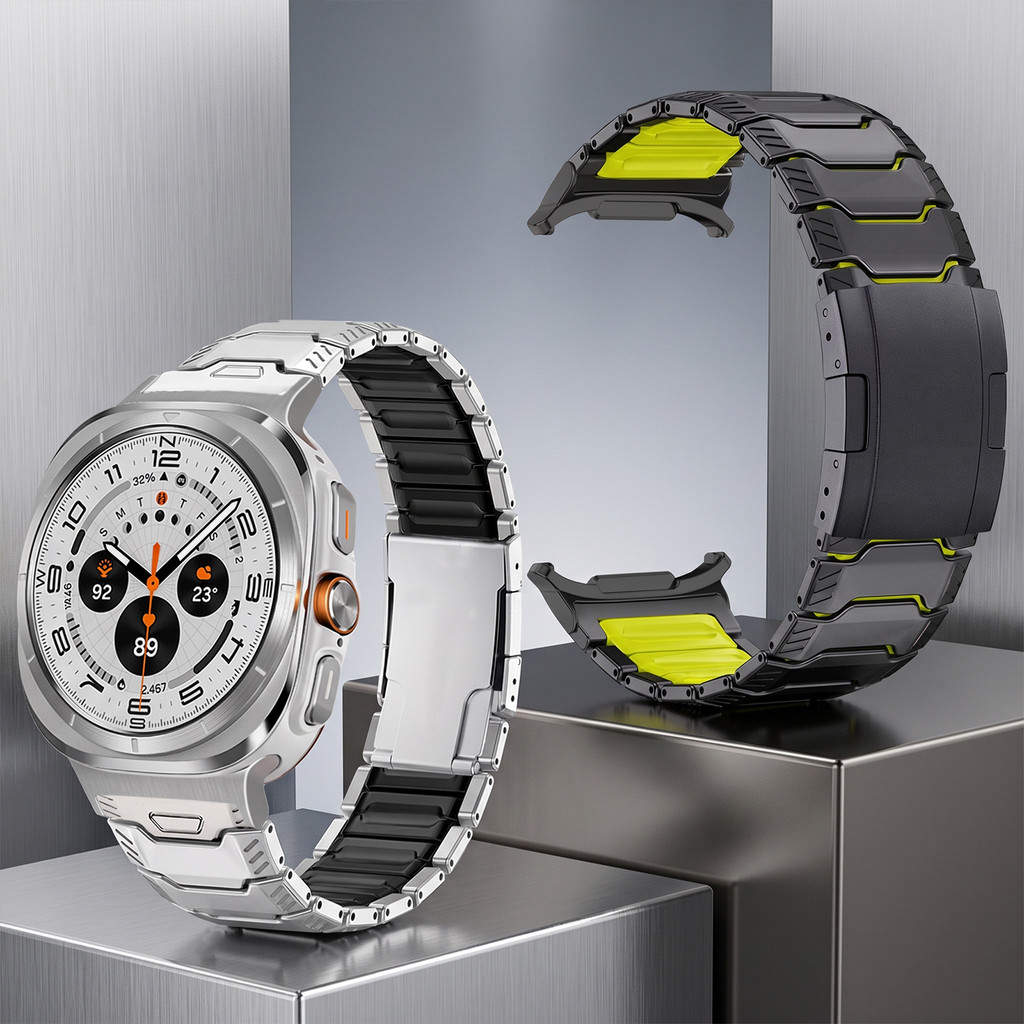 Pulseiras Esportivas Pulseira De Silicone + Titânio Para Samsung Galaxy Watch Ul
