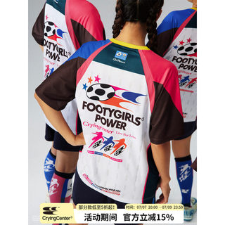 ChorandoCentre x footygirls Pé Feminino Retro Cor Combinando Camisa de Futebol de Secagem Rápida Centro de Chorando