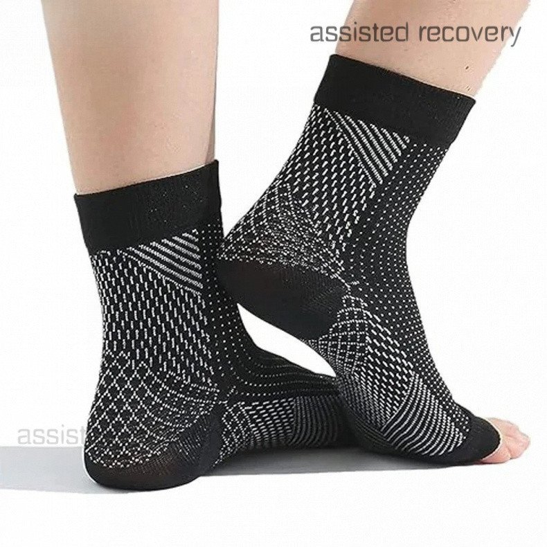 1 Par de Meias para Neuropatia para Mulheres e Homens, Meias para Fasciíte Plantar, Meias de Compressão Tornozelo,