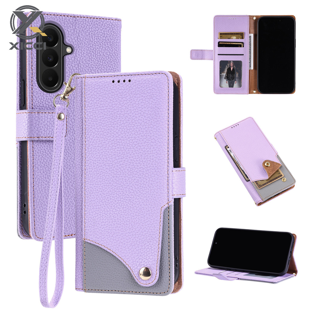XICCI Para Samsung A57 A37 A27 A17 A07 A56 A36 A26 A16 A06 A55 A35 A25 A15 A05 A05S Bolsa De Telefone Cor Bloqueada mult