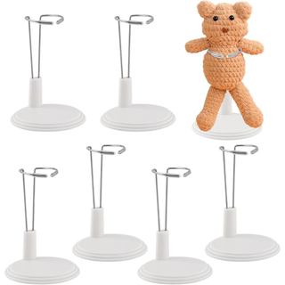 6-Pack Doll Display Stands for 4-8 inch Dolls, Adjustable Flexible Holder with Rubber Grips for 6.8" Action Figures & Co