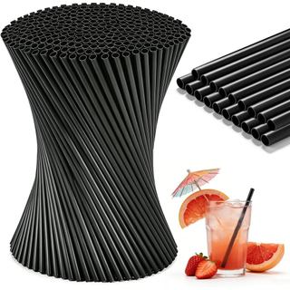 Canudos de Coquetel Pretos de 5,1 Polegadas, 170 Peças, Descartáveis, de Plástico Curto para Café, Chá, Cozinha, Coquete