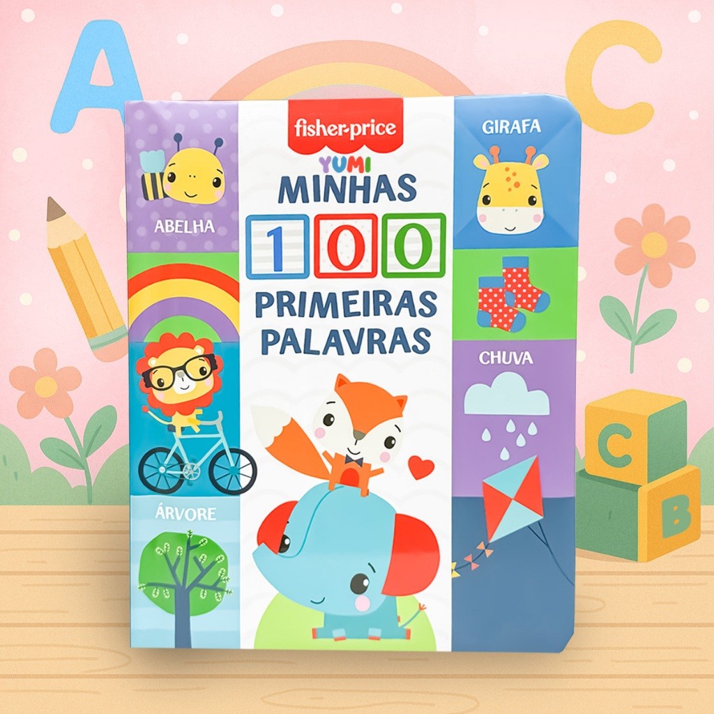 Livro Infantil Bebê Minhas Primeiras 100 Palavras Capa Dura Fisher-Price Original
