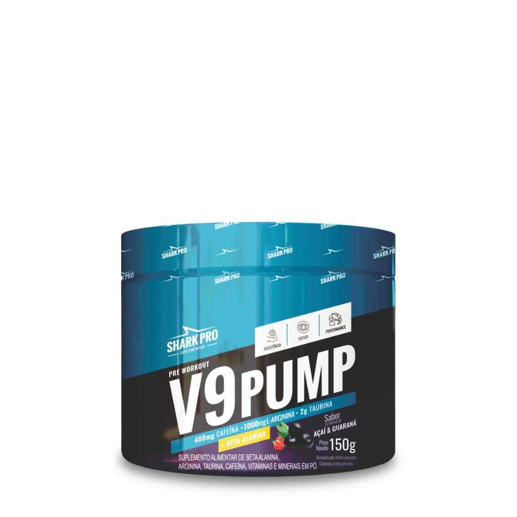 V9 Pump Pré-treino 150g Açaí E Guaraná Shark Pro