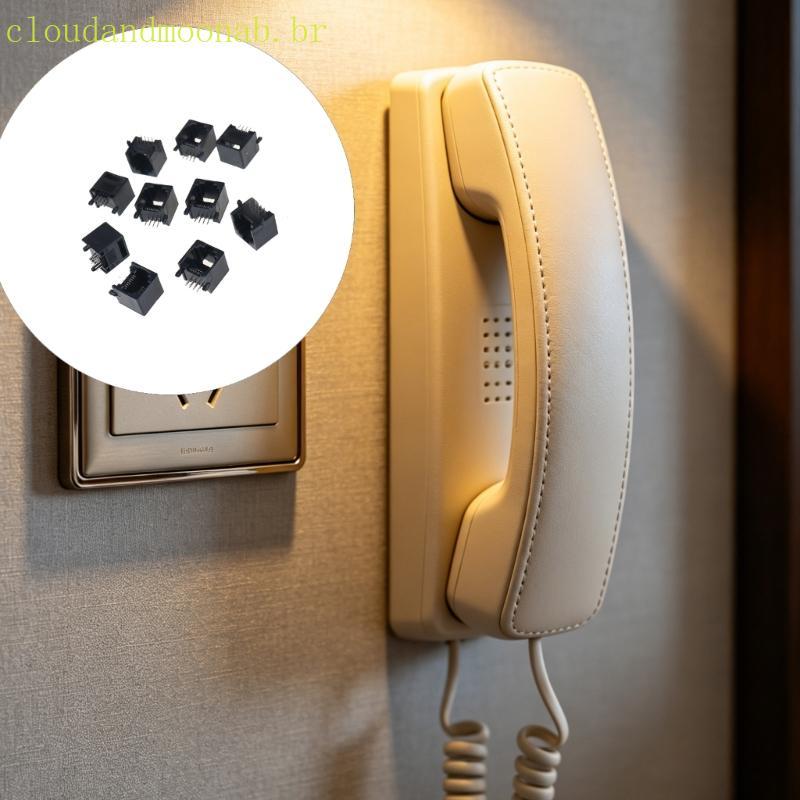 CLO 10 Peças RJ45 8P8C Tomada Computador Internet RJ11 Para Acessórios Conexão Telefone