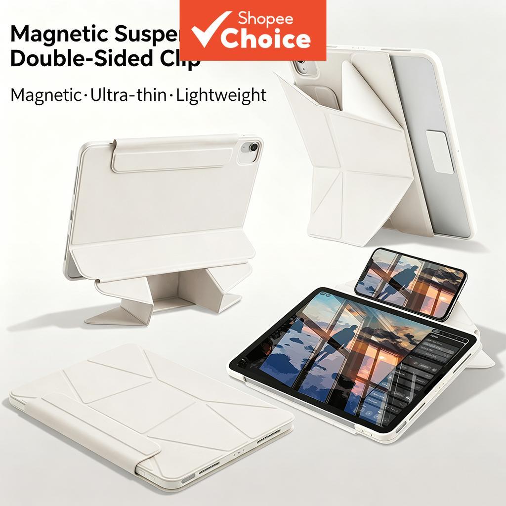 Capa Magnética Destacável para iPad, Traseira em Acrílico Transparente, Bolsa pa