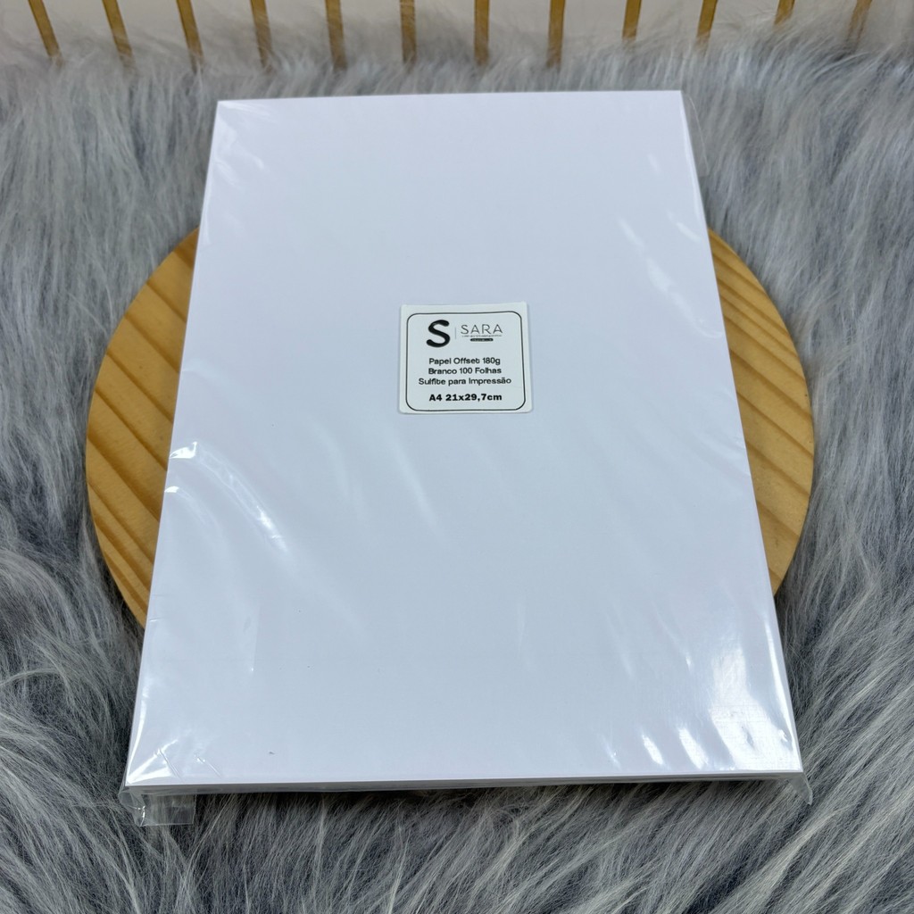 Papel Offset 180g A4 21x29,7cm Branco Sulfite para Impressão e Artesanato