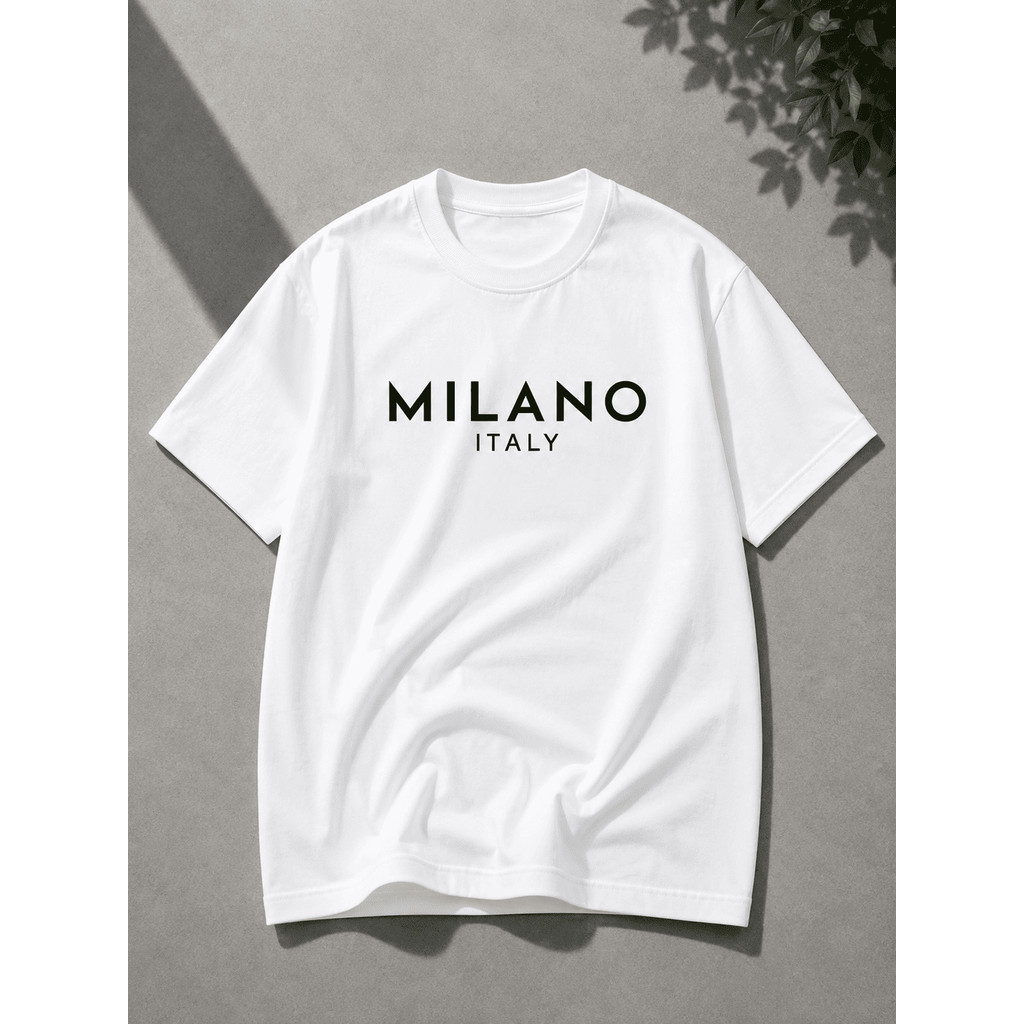 Camisa Infantil 30.1 Camiseta Milano Italy Blusa Manga Curta Criança Malha Algodão Premium