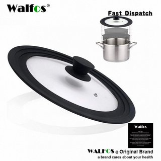 Tampa Universal Walfos para Panelas, Frigideiras e Caçarolas - Vidro Temperado com Borda de Silicone Resistente ao Calor