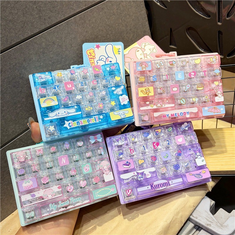 26 Teclas Teclado Mecânico Eixo Testador Chave Brinquedo Alívio Do Estresse Gato Botão Keycap Fidget Chaveiro Brinquedos