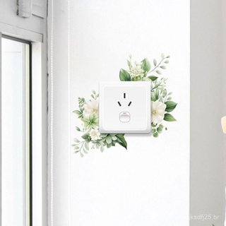 Adesivo De Interruptor De Planta Verde YINFANTEWN , Autoadesivo Removível Folha De Flor , À Prova D'água
