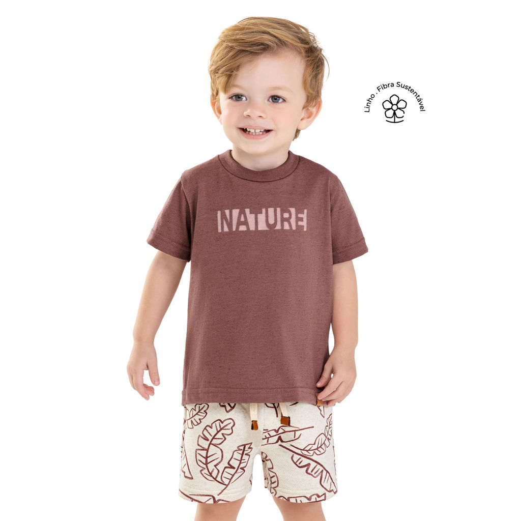 Conjunto Infantil Menino Nature Aveludado Colorittá Marrom