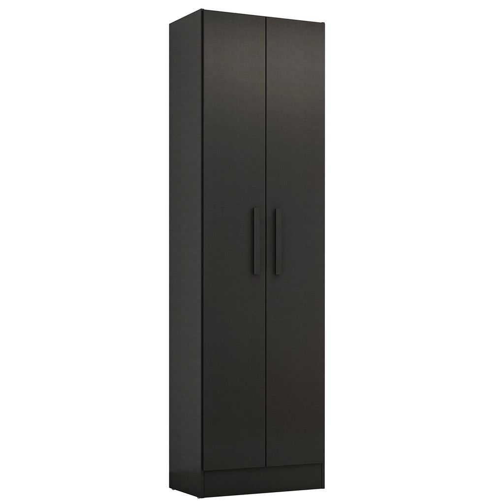 Armário Multiuso 4045 para Quarto Escritório Moderno Compacto 2 portas 4 Prateleiras Preto - Notavel