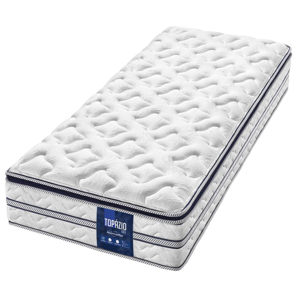 Colchão Solteiro Topázio Gel com Pillow Top e Molas Ensacadas 30x88x188 cm AmericanFlex