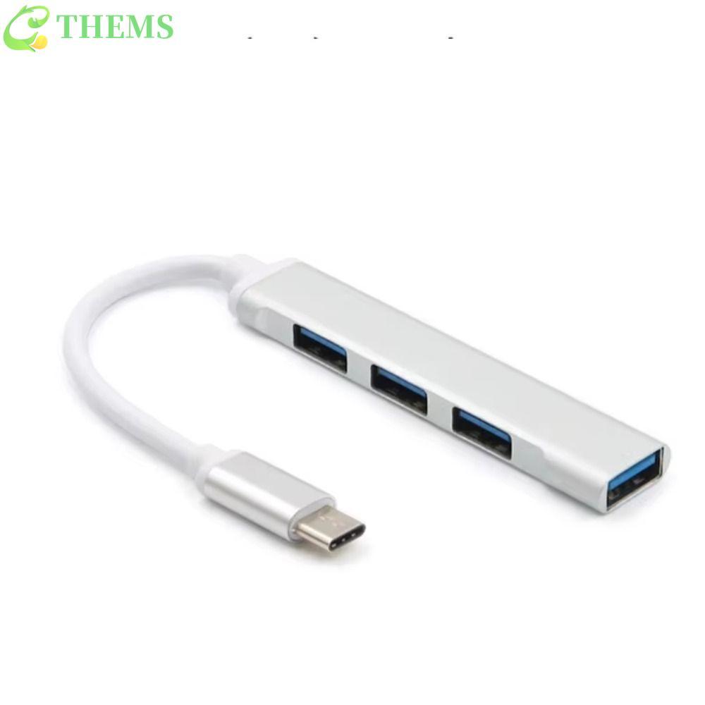 Hub THEMS USB 3.0 , Divisor Multiporta Tipo c De 4 Portas , Adaptador OTG E Estável Para Acessórios De Computador PC