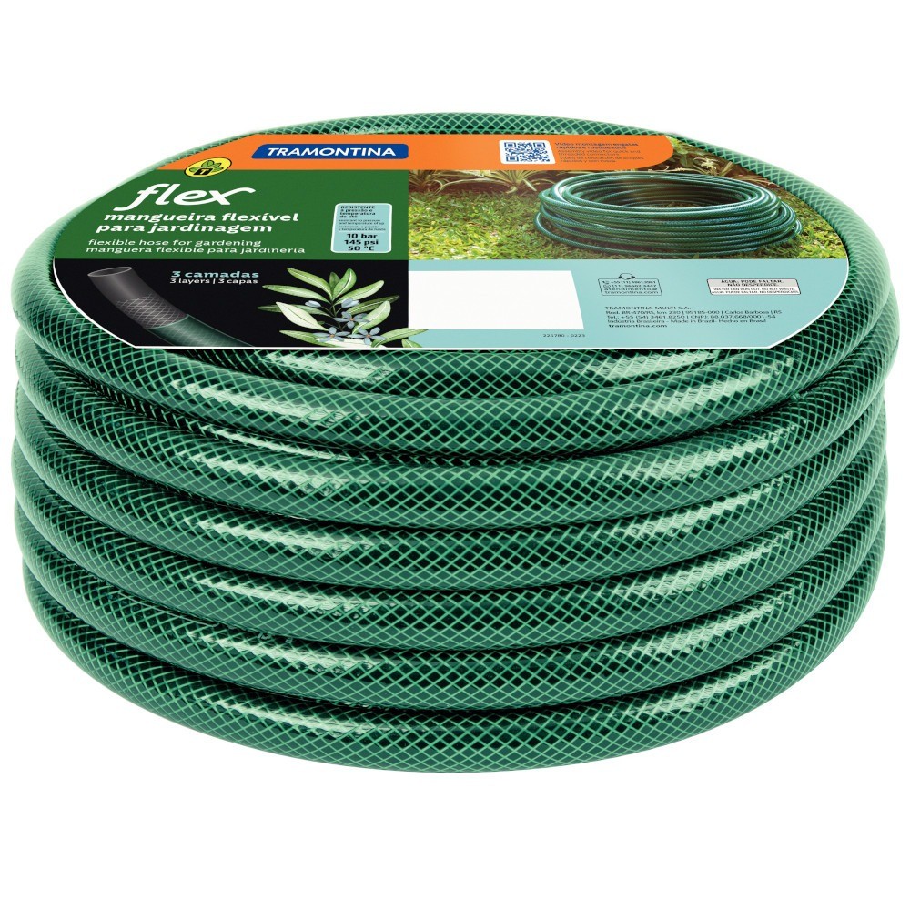 Mangueira para jardim 1/2" 50 m verde flex - Tramontina