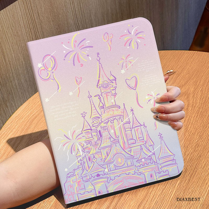 Capa Silicone Para IPad mini 4 5 6 air 1 2 3 4 5 7 11 13 ipad pro Proteção Total Antichoqu Padrão de Castelo dos Sonhos