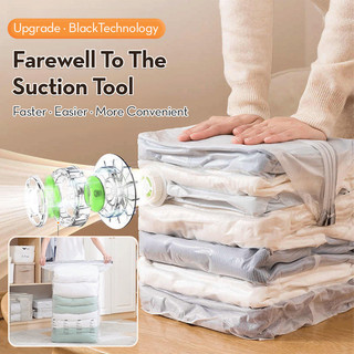 [Sem Bomba de Ar] Easy to use Vacuum bag organizer bag Saco de Compressão/Reutilizável/Organizador de Roupas