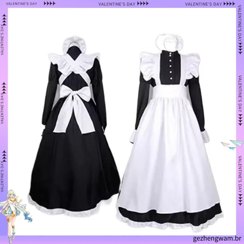 Roupa de empregada masculina usar co splay bonito japonês lolita roupas femininas chefe cruz empregada roupa cos