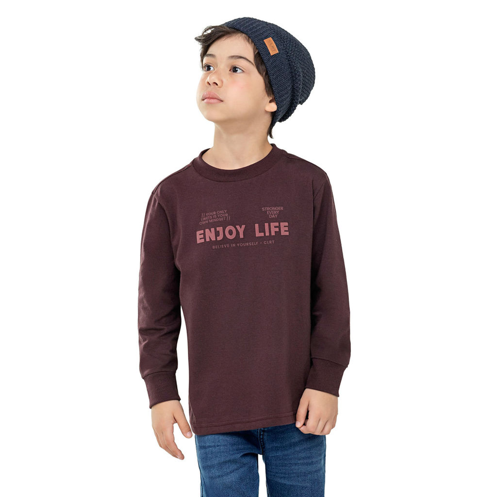 Camiseta Longa Infantil Menino Enjoy Colorittá Roxo