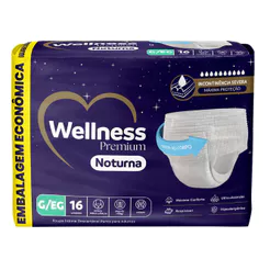 Roupa Íntima Wellness Premium Noturna Tamanho G/EG 16 Unidades Descartáveis Embalagem Econômica