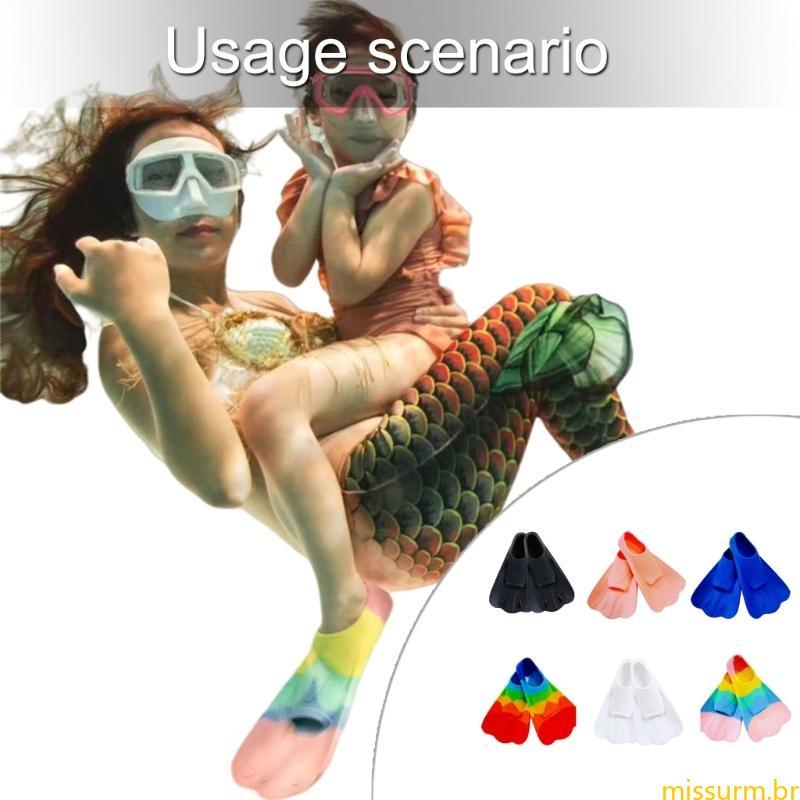 Melhores Nadadeiras Mergulho Curtas Antiderrapantes Barbatanas Silicone Textura Natação Perfeitas Para