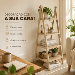 Escada De Festa MDF 4 Andares Chão Suporte Para Doces Lembrancinhas Bolo Decoração Aniversário