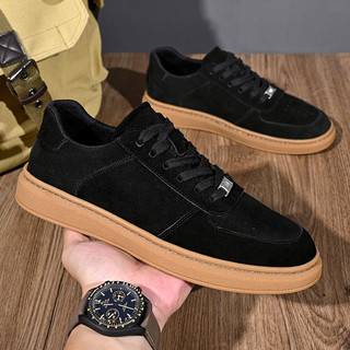 Sapatos masculinos de camurça Retro camurça Casual 2026 novo estilo macacão de couro genuíno Nubuck couro Oxford sola sa