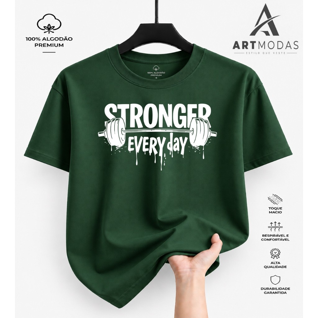 Camiseta Academia Treino Seja forte Estampada Unissex 100% Algodão Envio Rapido Alta Qualidade Confortavel
