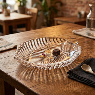 Vidro cristal transparente requintado pequeno prato de frutas salão de beleza doméstico Mini lanche de alto valor placa 