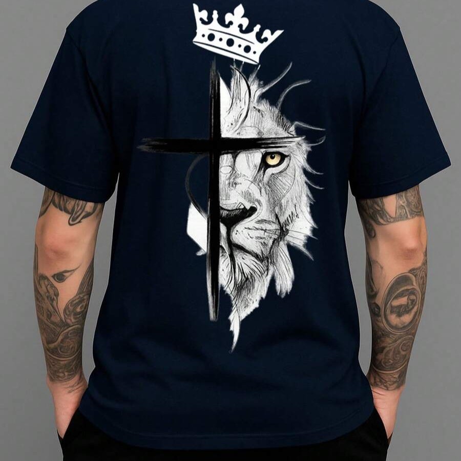 Camiseta Masculina Gola Redonda Camisa 100% Algodão Blusa Fio 30.1 Camisa Confortável Estampada Blusa De Verão
