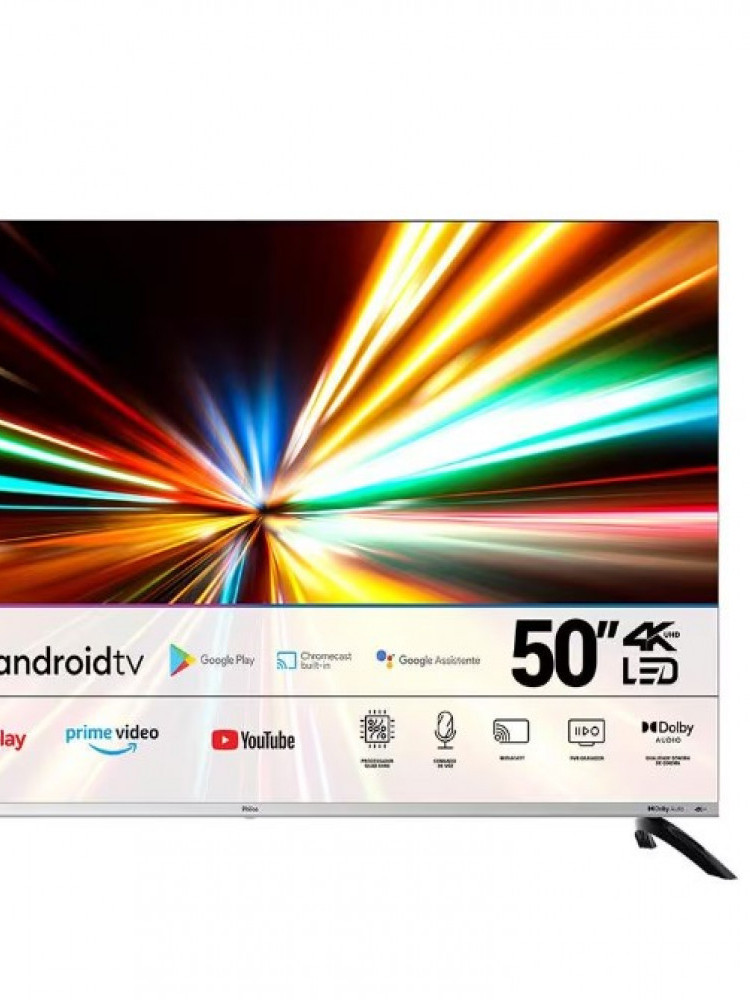 Smart TV Philco 50 4K UHD PTV50M8GAGCMBL Android TV, Google Assistente, Dolby Audio, Chromecast Integrado