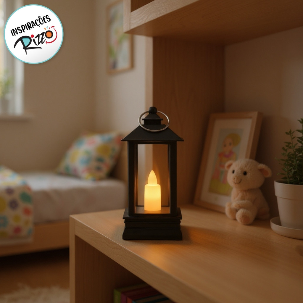 Mini Vela Lamparina Decorativa com Led - Preto, Branco, Vermelho - 4,5x9x4,5cm | Home, Casamento, Aniversário, Natal · foto 2