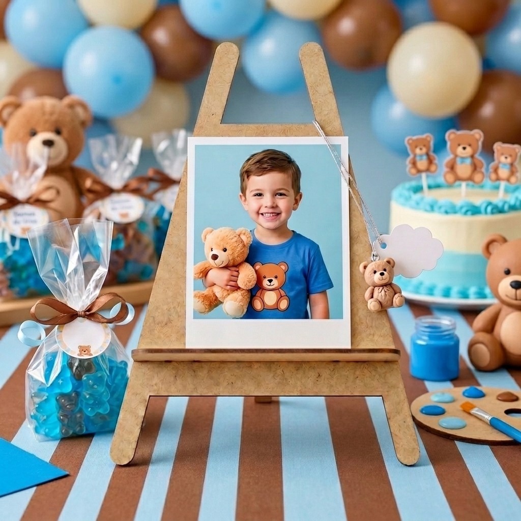Kit Mini Cavalete em MDF Cru 2,5mm Decoração, Lembrancinhas