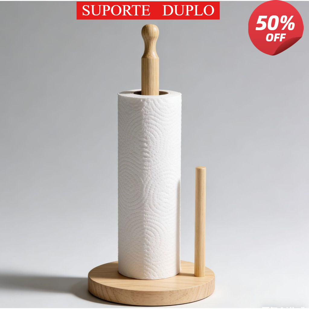 Porta Papel Toalha Suporte Rolo Papel Madeiro Porta Papel  Suporte Rolo Guardanapo Organizador de Mesa