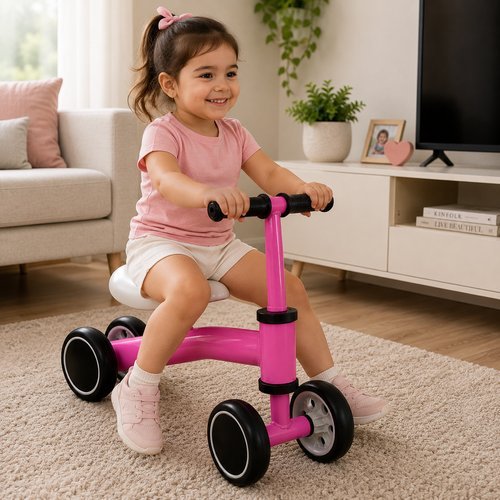 Bicicleta Infantil Equilíbrio Sem Pedal Desenvolvimento Coordenação Motora Ajustavel Leve Rosa Azul 2 A 5 Anos