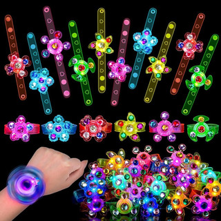 6/12 Unidades De Pulseiras LED Glow Spinner Iluminam Fidget Que Brilham No Escuro Lembrancinhas De Festa Brinquedos De A