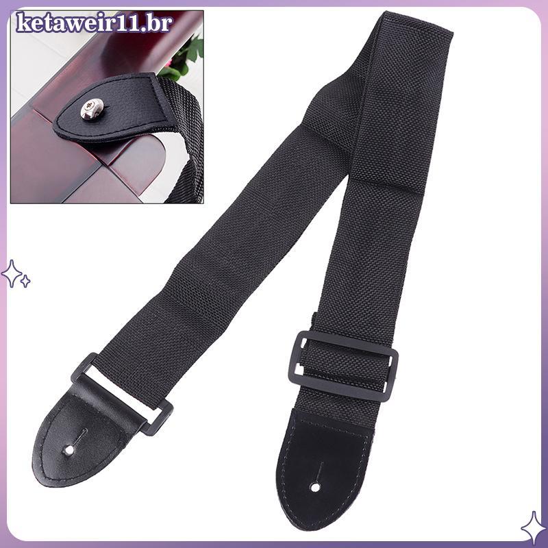 KETAW 68cm-124cm Correia De Guitarra Universal Ajustável Cinto De Nylon Com Couro PU