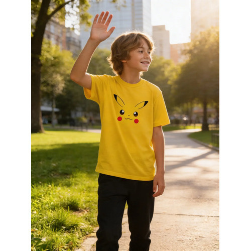 Camiseta Infantil Pokémon Pikachu Presente Dia das Crianças Masculino Menino 100% Algodão Malha 30.1 Premium Qualidade — imagem 2 de 2