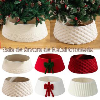 Colar De Árvore De Malha Rústica Anel Robusto Creme Borda Rômbica Capa De Suporte Natal Para Casa De Fazenda Inverno kou