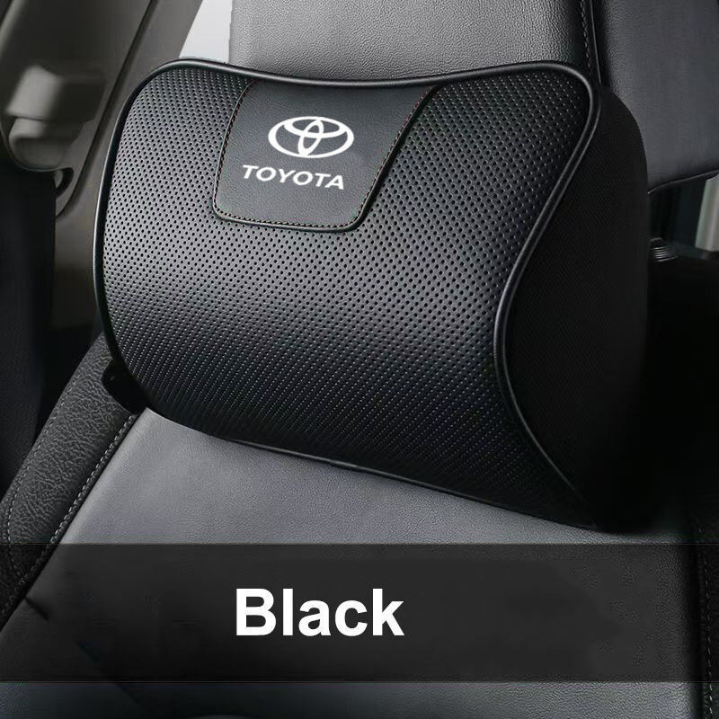 1 Peça Travesseiro De Pescoço Preto Para Encosto De Cabeça De Carro Suprimentos De Assento Espuma De Memória Couro Genuí