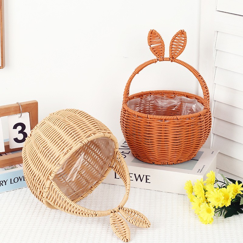 Cesta De Presente De Doces De Ovos De Páscoa 7x11 Polegadas-Decoração Multifuncional De Armazenamento De Lembrancinhas