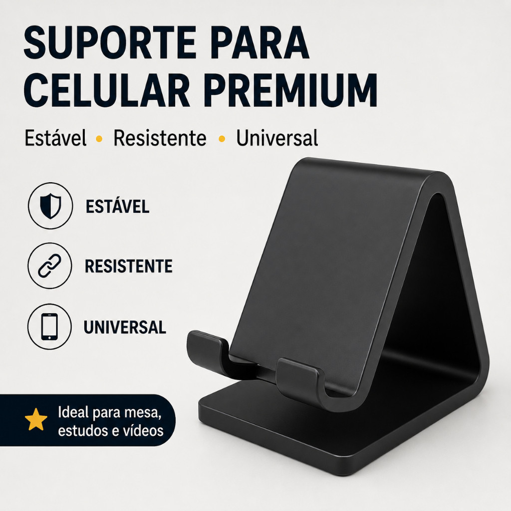 Suporte Para Celular Mesa Universal Antiderrapante Resistente Compacto Para Vídeos Estudos Trabalho