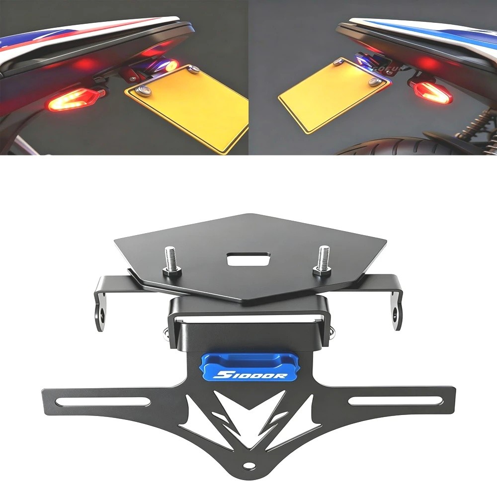 Apto Para S1000R S1000RR M1000R M1000RR 19-2026 Suporte Da Placa De Licença Motocicleta Traseiro LED Sinais Volta Luzes