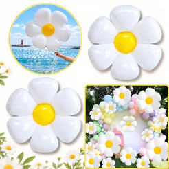 Balão Flor Margarida Branca 45cm Decoração Festa Jardim Enfeite